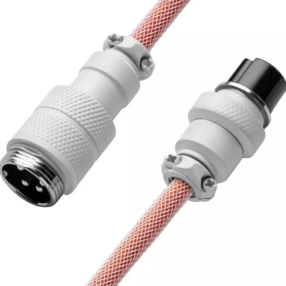 CableMod Pro Coiled Keyboard Cable Orangesicle, USB A to USB Type C, 150cm Mesh
